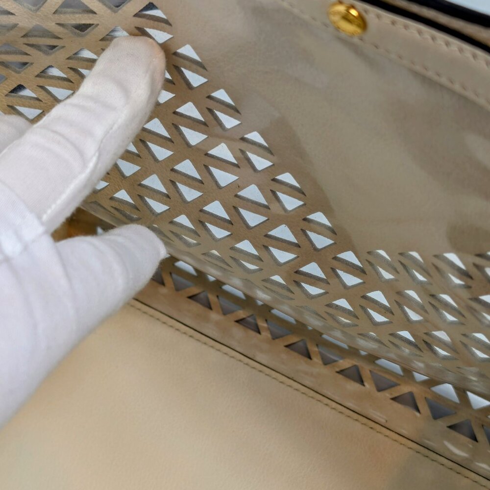 Prada Milano Cream Perforated Tote Bag - Picture 15 of 16